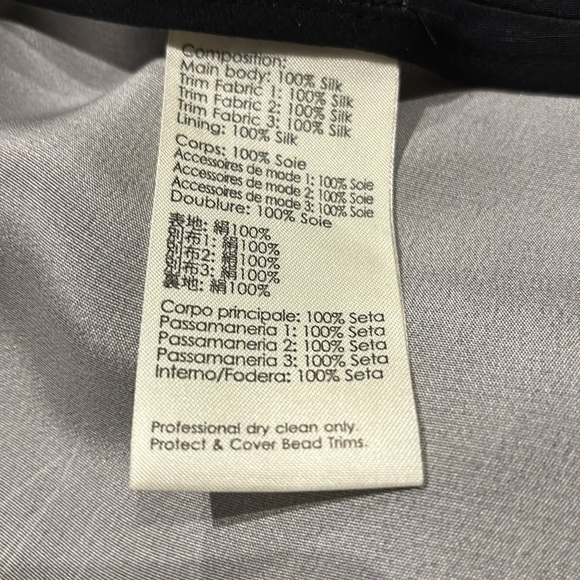 3.1 PHILLIP LIM 100% SILK ELEGANT BLACK GREY CREAM DRESS WITH NECKLINE DETAIL - Picture 11 of 15